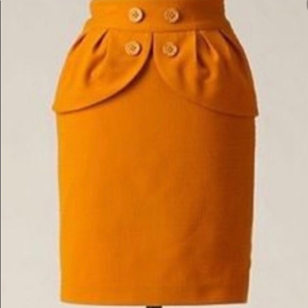 Leifsdottir / Anthropologie Mustard Peplum Skirt
